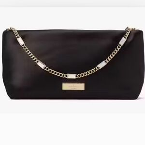 NWT Kate Spade Anya Satin Shoulder‎ Bag Crystal Chain Strap